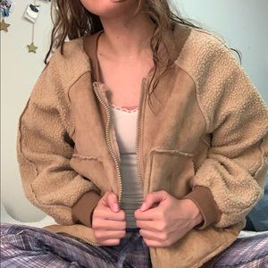 Oversized Faux Animal Skin Fluffy Brown Jacket 🧥